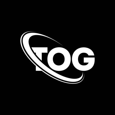 TOG logosu. TOG mektubu. TOG harf logosu tasarımı. Çember ve büyük harfli monogram logosuna bağlı TOG logosu. Teknoloji, iş ve emlak markası için TOG tipografisi.