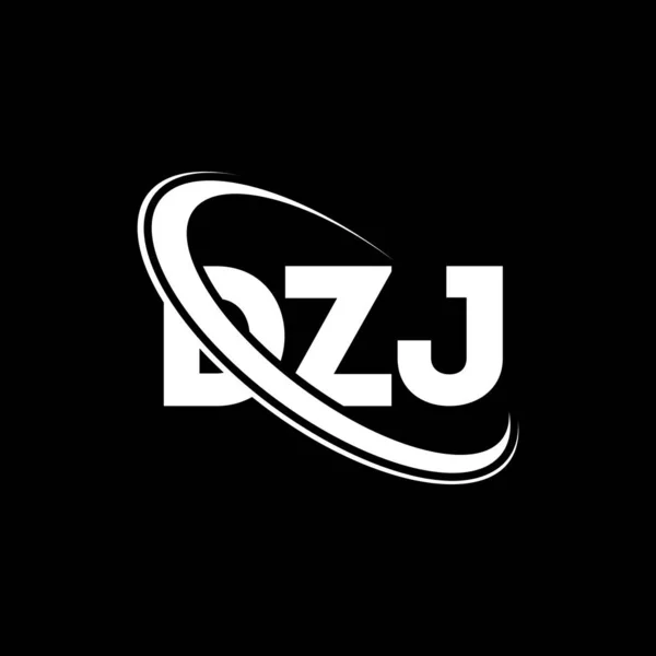 Dzj Logosu Dzj Mektubu Dzj Harf Logosu Tasarımı Daire Büyük — Stok Vektör