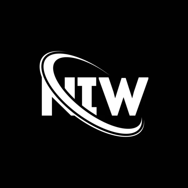 Niw Logo Niw Letter Niw Letter Logo Design Initials Niw — Stock Vector