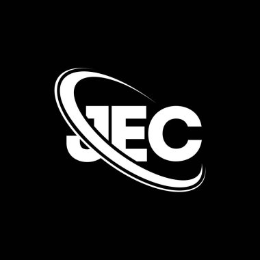 JEC logosu. JEC mektubu. JEC mektup logosu tasarımı. Çember ve büyük harfli monogram logosuna bağlı baş harfler JEC logosu. Teknoloji, iş ve emlak markası için JEC tipografisi.