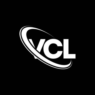 VCL logosu. VCL mektubu. VCL harf logosu tasarımı. Çember ve büyük harfli monogram logosuna bağlı VCL logosu. Teknoloji, iş ve emlak markası için VCL tipografisi.