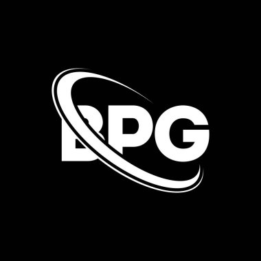 BPG logosu. BPG mektubu. BPG harf logosu tasarımı. Çember ve büyük harfli monogram logosuna bağlı BPG logosu. Teknoloji, iş ve emlak markası için BPG tipografisi.