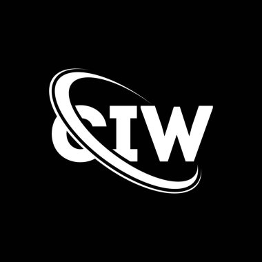 CIW logosu. CIW mektubu. CIW mektup logosu tasarımı. Çember ve büyük harfli monogram logosuyla birleştirilmiş CIW logosu. Teknoloji, iş ve emlak markası için CIW tipografisi.