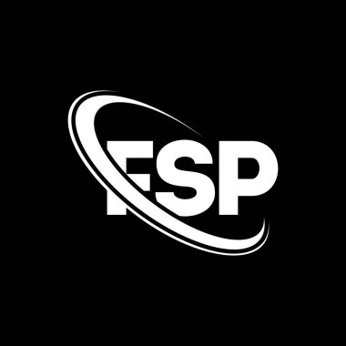 FSP logosu. FSP mektubu. FSP harf logosu tasarımı. Çember ve büyük harfli monogram logosuna bağlı FSP logosu. Teknoloji, iş ve emlak markası için FSP tipografisi.