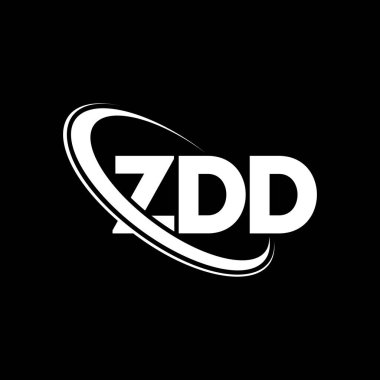ZDD logosu. ZDD harfi. ZDD harfli logo tasarımı. Çember ve büyük harfli monogram logosuna bağlı ZDD logosu. Teknoloji, iş ve emlak markası için ZDD tipografisi.