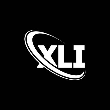 XLI logosu. XLI mektubu. XLI harf logosu tasarımı. Çember ve büyük harfli monogram logosuna bağlı XLI logosu. Teknoloji, iş ve emlak markası için XLI tipografisi.