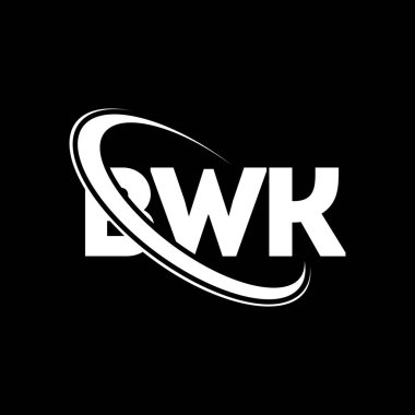 BWK logosu. BWK mektubu. BWK harf logosu tasarımı. Çember ve büyük harfli monogram logosuna bağlı baş harfler BWK logosu. Teknoloji, iş ve emlak markası için BWK tipografisi.