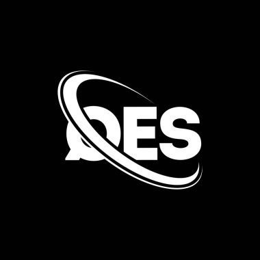 QES logosu. QES harfi. QES harfli logo tasarımı. Çember ve büyük harfli monogram logosuna bağlı QES logosu. Teknoloji, iş ve emlak markası için QES tipografisi.