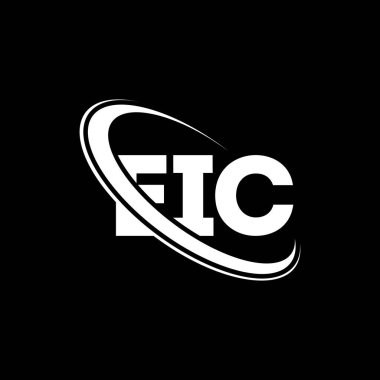 EIC logosu. EIC mektubu. EIC harf logosu tasarımı. Çember ve büyük harfli monogram logosuna bağlı EIC logosu. Teknoloji, iş ve emlak markası için ABM tipografisi.