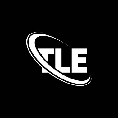 TLE logosu. TLE harfi. TLE harfli logo tasarımı. Çember ve büyük harfli monogram logosuna bağlı TLE logosu. Teknoloji, iş ve emlak markası için TLE tipografisi.