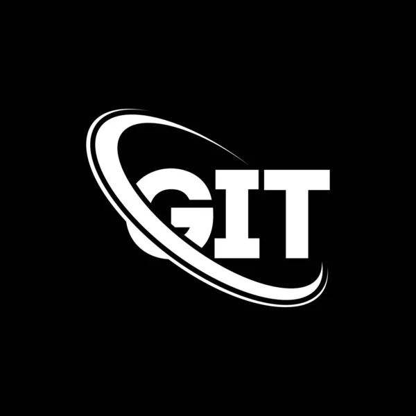 Git Logo Git Brief Git Letter Logo Ontwerp Initialen Git — Stockvector