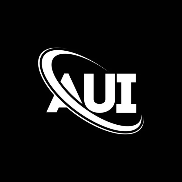 Auiロゴ Auiの手紙 Auiレターロゴデザイン 初期のAuiロゴはサークルロゴと大文字のモノグラムロゴにリンクされています テクノロジー ビジネス 不動産ブランドのためのAuiタイポグラフィ — ストックベクタ