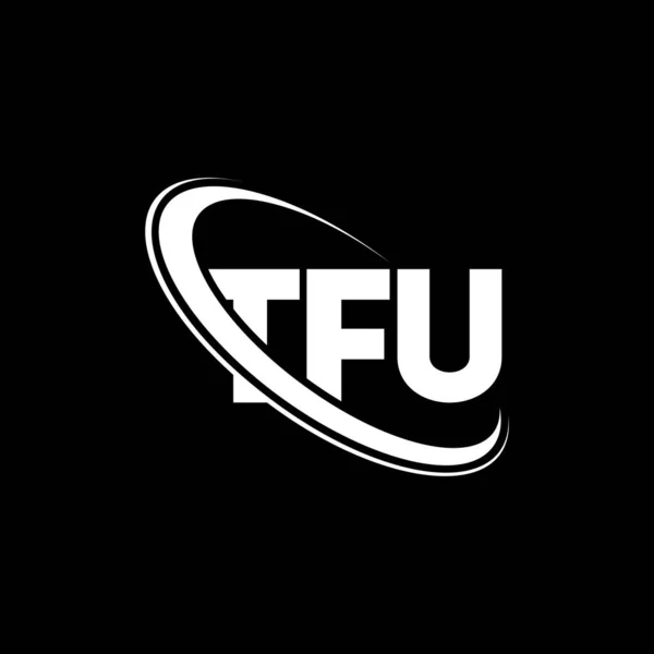 Tfuのロゴ Tfuの手紙 Tfuの文字ロゴデザイン 初期のTfuロゴはサークルロゴと大文字のモノグラムロゴにリンクされています Tfu テクノロジー ビジネス 不動産ブランドのタイポグラフィ — ストックベクタ