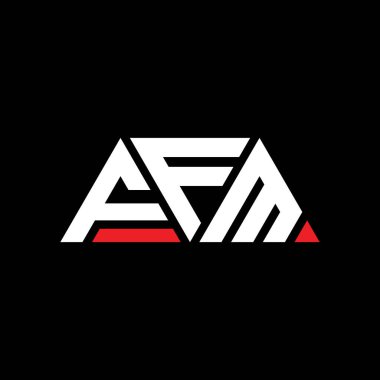 Üçgen şekilli FFM üçgen harf logosu tasarımı. FFM üçgen logo tasarımı monogramı. FFM üçgen logo şablonu kırmızı renkte. FFM üçgen logosu Basit, Zarif ve Lüks Logo. FFM
