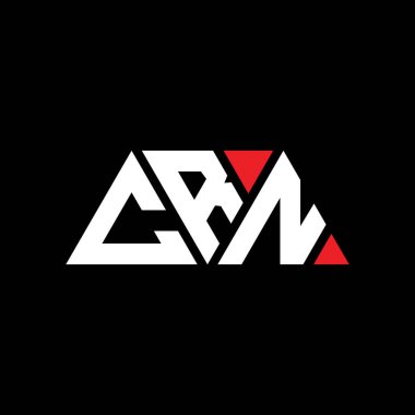 Üçgen şekilli CRN üçgen harf logosu tasarımı. CRN üçgen logo tasarımı monogramı. Kırmızı renkli CRN üçgen vektör logo şablonu. CRN üçgen logosu Basit, Zarif ve Lüks Logo. CRN