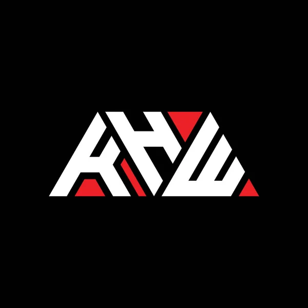 三角形のKhw三角形のロゴデザイン Khw三角形ロゴデザインモノグラム 赤い色のKhw三角形ベクトルロゴテンプレート Khw三角形ロゴシンプル エレガントで豪華なロゴ Khw — ストックベクタ