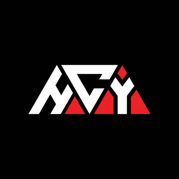 三角形の形をしたHcy三角形の文字のロゴデザイン Hcy三角形のロゴデザインモノグラム 赤い色のHcy三角形ベクトルロゴテンプレート Hcy三角形のロゴシンプル エレガントで豪華なロゴ ホーシー — ストックベクタ