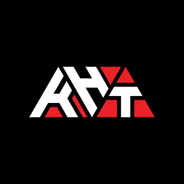 三角形の形をしたKht三角形の文字ロゴデザイン Kht三角形のロゴデザインモノグラム 赤い色のKht三角形ベクトルロゴテンプレート Kht三角形のロゴシンプルでエレガントな 豪華なロゴ Kht — ストックベクタ