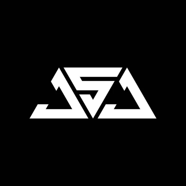 Jsj Driehoekige Letter Logo Ontwerp Met Driehoekige Vorm Jsj Driehoek — Stockvector