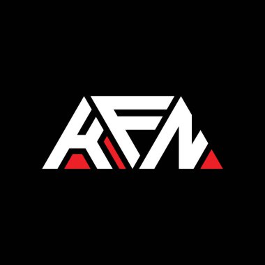 Üçgen şekilli KFN üçgen harf logosu tasarımı. KFN üçgen logo tasarımı monogramı. Kırmızı renkli KFN üçgen vektör şablonu. KFN üçgen logosu Basit, Zarif ve Lüks Logo. KFN