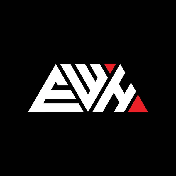 Ewh三角形字母标志设计与三角形形状 Ewh三角形徽标设计 Ewh三角形矢量标识模板与红色 Ewh三角标识简单 Ewh — 图库矢量图片