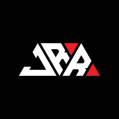 Üçgen şekilli JRR üçgen harf logosu tasarımı. JRR üçgen logo tasarımı monogramı. Kırmızı renkli JRR üçgen vektör logo şablonu. JRR üçgen logosu Basit, Zarif ve Lüks Logo. JRR