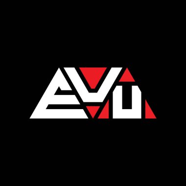 EUU üçgen harfli logo dizaynı. Üçgen şekilli. EUU üçgen logo tasarımı. EUU üçgen logo şablonu kırmızı renkte. EUU üçgen logosu Basit, Zarif ve Lüks Logo. EUU