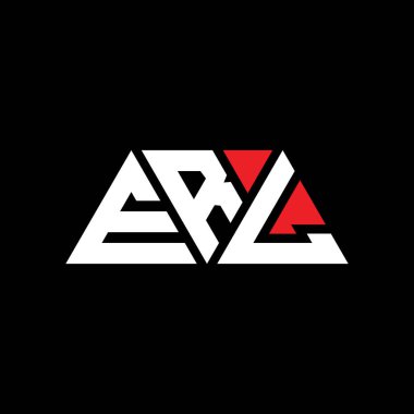 Üçgen şekilli ERL üçgen harf logosu tasarımı. ERL üçgen logo tasarımı monogramı. Kırmızı renkli ERL üçgen vektör logo şablonu. ERL üçgen logosu Basit, Zarif ve Lüks Logo. ERL