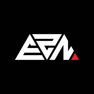 Üçgen şekilli EZN üçgen harf logosu tasarımı. EZN üçgen logo tasarımı monogramı. Kırmızı renkli EZN üçgen vektör logo şablonu. EZN üçgen logosu Basit, Zarif ve Lüks Logo. EZN