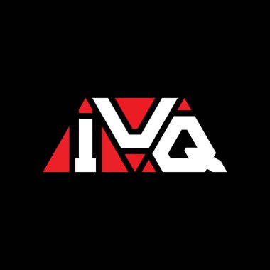 Üçgen şekilli IUQ üçgen harf logosu tasarımı. IUQ üçgen logo tasarımı monogramı. Kırmızı renkli IUQ üçgen vektör şablonu. IUQ üçgen logosu Basit, Zarif ve Lüks Logo. IUQ