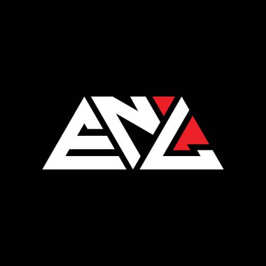 Üçgen şekilli ENL üçgen harf logosu tasarımı. ENL üçgen logo tasarımı monogramı. Kırmızı renkli ENL üçgen vektör logo şablonu. ENL üçgen logosu Basit, Zarif ve Lüks Logo. ENL