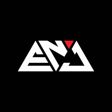 ENJ üçgen şekilli harf logosu tasarımı. ENJ üçgen logo tasarımı monogramı. ENJ üçgen vektör logo şablonu kırmızı renkte. ENJ üçgen logosu Basit, Zarif ve Lüks Logo. ENJ