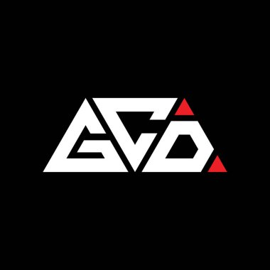 Üçgen şekilli GCD üçgen harf logosu tasarımı. GCD üçgen logo tasarımı monogramı. Kırmızı renkli GCD üçgen vektör şablonu. GCD üçgen logosu Basit, Zarif ve Lüks Logo. GCD