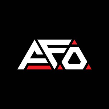 Üçgen şekilli FFO üçgen harf logosu tasarımı. FFO üçgen logo tasarımı monogramı. Kırmızı renkli FFO üçgen vektör logo şablonu. FFO üçgen logosu Basit, Zarif ve Lüks Logo. FFO