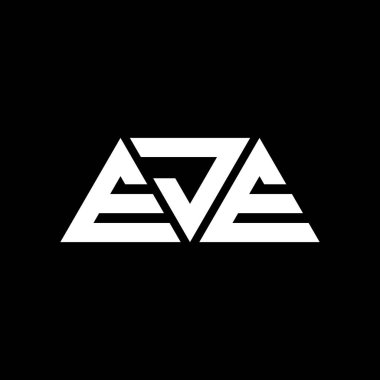 Üçgen şekilli EJE üçgen harf logosu tasarımı. EJE üçgen logo tasarımı monogramı. Kırmızı renkli EJE üçgen vektör logo şablonu. EJE üçgen logosu Basit, Zarif ve Lüks Logo. EJE