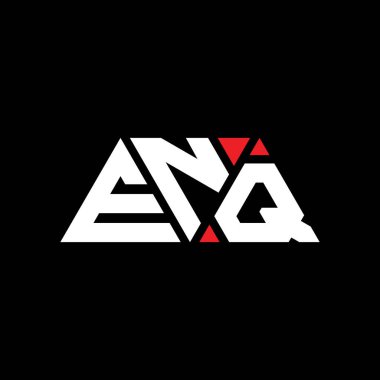 Üçgen şekilli ENQ üçgen harf logosu tasarımı. ENQ üçgen logo tasarımı monogramı. ENQ üçgen vektör şablonu kırmızı renkte. ENQ üçgen logosu Basit, Zarif ve Lüks Logo. ENQ