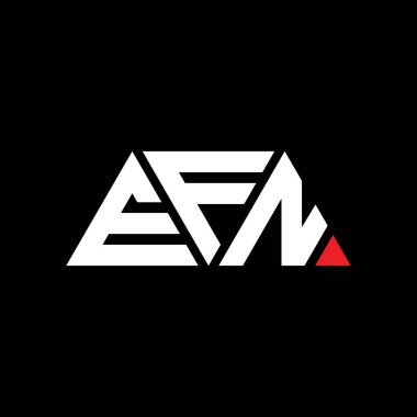 Üçgen şekilli EFN üçgen harf logosu tasarımı. EFN üçgen logo tasarımı monogramı. Kırmızı renkli EFN üçgen vektör logo şablonu. EFN üçgen logosu Basit, Zarif ve Lüks Logo. EFN