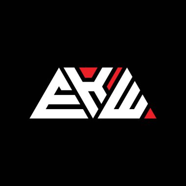 Üçgen şekilli EKW üçgen harf logosu tasarımı. EKW üçgen logo tasarımı. EKW üçgen logo şablonu kırmızı renkte. EKW üçgen logo Basit, Zarif ve Lüks Logo. EKW