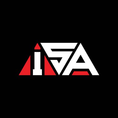 Üçgen şekilli ISA üçgen harf logosu tasarımı. ISA üçgen logo tasarımı monogramı. ISA üçgen logo şablonu kırmızı renkte. ISA üçgen logosu Basit, Zarif ve Lüks Logo. ISA