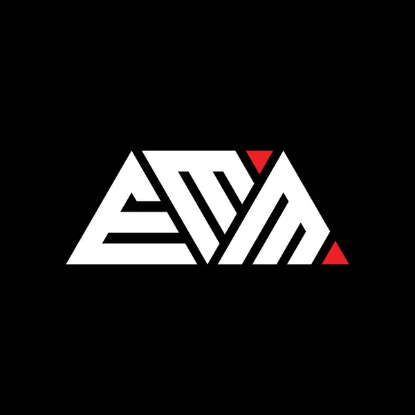 带有三角形形状的Emm三角形字母标识设计 Emm三角形徽标设计 带有红色的Emm三角形向量标识模板 Emm三角标识简单 Emm — 图库矢量图片