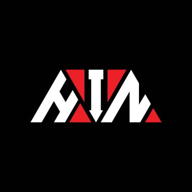 Üçgen şekilli HIN üçgen harf logosu tasarımı. HIN üçgen logo tasarımı monogramı. Kırmızı renkli HIN üçgen vektör logo şablonu. HIN üçgen logosu Basit, Zarif ve Lüks Logo. HIN