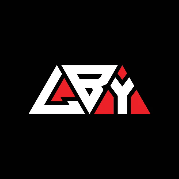 Lby三角形字母标志设计与三角形形状 Lby三角形标志设计单字 带有红色的Lby三角形矢量标识模板 Lby三角徽标简单 Lby — 图库矢量图片