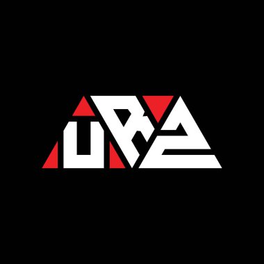 Üçgen şekilli URZ üçgen harf logosu tasarımı. URZ üçgen logo tasarımı monogramı. Kırmızı renkli URZ üçgen vektör logo şablonu. URZ üçgen logosu Basit, Zarif ve Lüks Logo. Adres