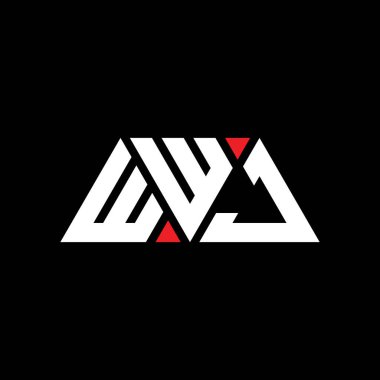 Üçgen şekilli WWJ üçgen harf logosu tasarımı. WWJ üçgen logo tasarımı monogramı. WWJ üçgen logo şablonu kırmızı renkte. WWJ üçgen logosu Basit, Zarif ve Lüks Logo. WWJ
