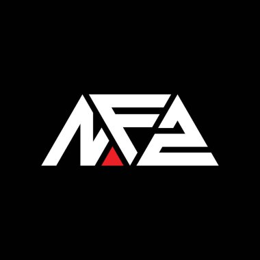 Üçgen şekilli NFZ üçgen harf logosu tasarımı. NFZ üçgen logo tasarımı monogramı. Kırmızı renkli NFZ üçgen vektör şablonu. NFZ üçgen logosu Basit, Zarif ve Lüks Logo. NFZ