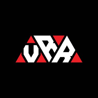 Üçgen şekilli VRR üçgen harf logosu tasarımı. VRR üçgen logo tasarımı monogramı. Kırmızı renkli VRR üçgen vektör logo şablonu. VRR üçgen logosu Basit, Zarif ve Lüks Logo. VRR