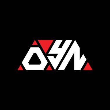 Üçgen şekilli OYN üçgen harf logosu tasarımı. OYN üçgen logo tasarımı monogramı. Kırmızı renkli OYN üçgen vektör logo şablonu. OYN üçgen logosu Basit, Zarif ve Lüks Logo. OYN