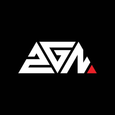 Üçgen şekilli ZGN üçgen harf logosu tasarımı. ZGN üçgen logo tasarımı monogramı. Kırmızı renkli ZGN üçgen vektör logo şablonu. ZGN üçgen logosu Basit, Zarif ve Lüks Logo. ZGN