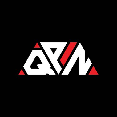 Üçgen şekilli QPN üçgen harf logosu tasarımı. QPN üçgen logo tasarımı monogramı. Kırmızı renkli QPN üçgen vektör şablonu. QPN üçgen logosu Basit, Zarif ve Lüks Logo. QPN