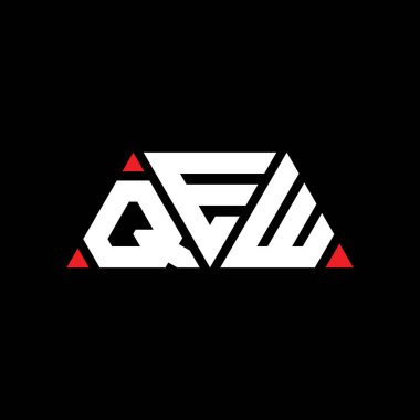 Üçgen şekilli QEW üçgen harf logosu tasarımı. QEW üçgen logo tasarımı monogramı. Kırmızı renkli QEW üçgen vektör logo şablonu. QEW üçgen logosu Basit, Zarif ve Lüks Logo. QEW